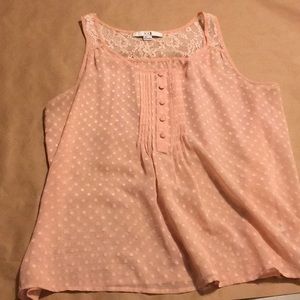 Pink satin and lace top